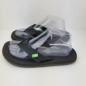 Sanuk Youth 6-7 Root Beer Cozy Flip Flop Sandals Black Casual Flats SBS2914